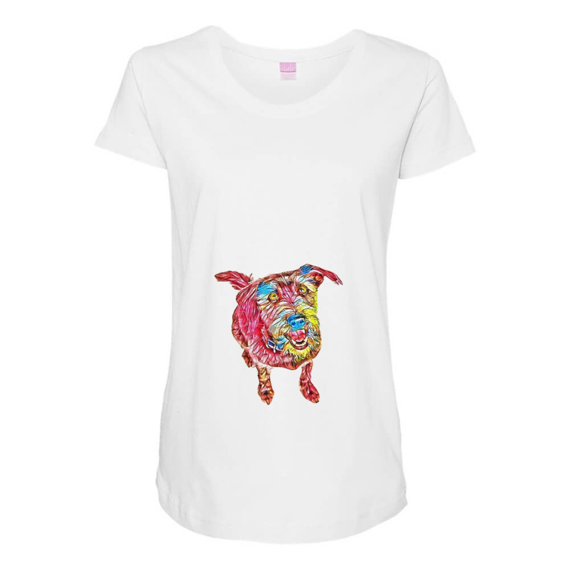 Cute And Happy Mixed Breed Sc Maternity Scoop Neck T-shirt by Kemnabi | Artistshot