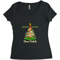 Marinara Christmas Spaghetti Meatballs Tree Italian Funny Food Women's Triblend Scoop T-shirt | Artistshot