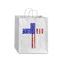 Christian Faith God Family Country Trump 2020 American Flag Funny Gift Debie Paper Bag - 10 X 5 X 13 | Artistshot