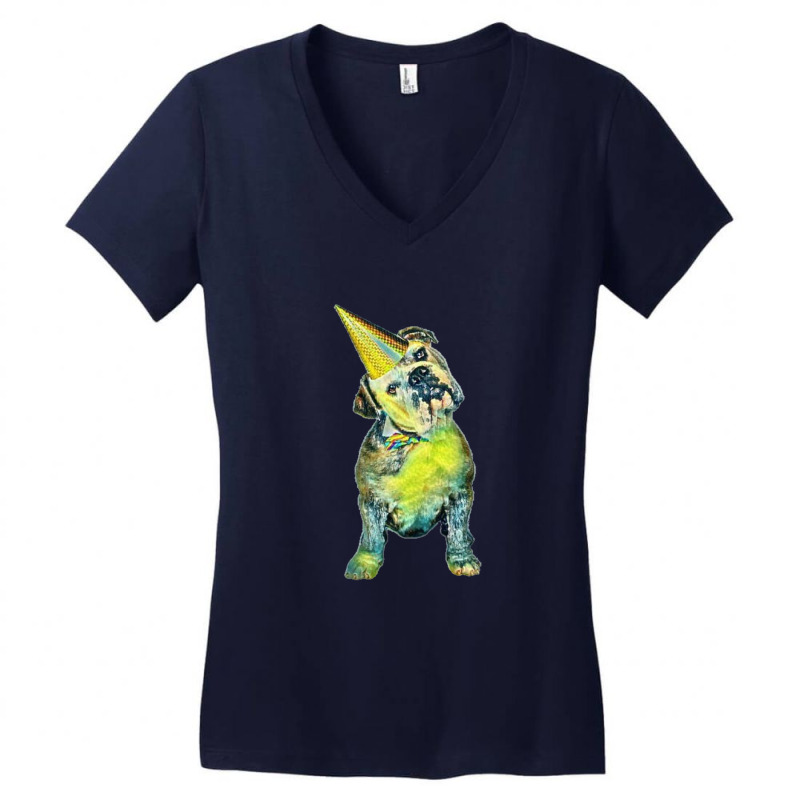 Cute And Funny Bulldog Purebr Women's V-Neck T-Shirt by Kemnabi | Artistshot