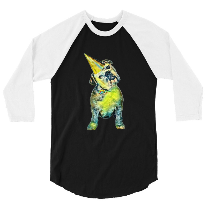 Cute And Funny Bulldog Purebr 3/4 Sleeve Shirt by Kemnabi | Artistshot