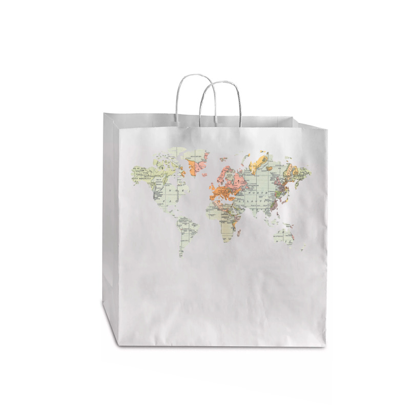 Baesic Vintage World Map Jumbo Paper Bag - 18 X 7 X 18 3/4 | Artistshot