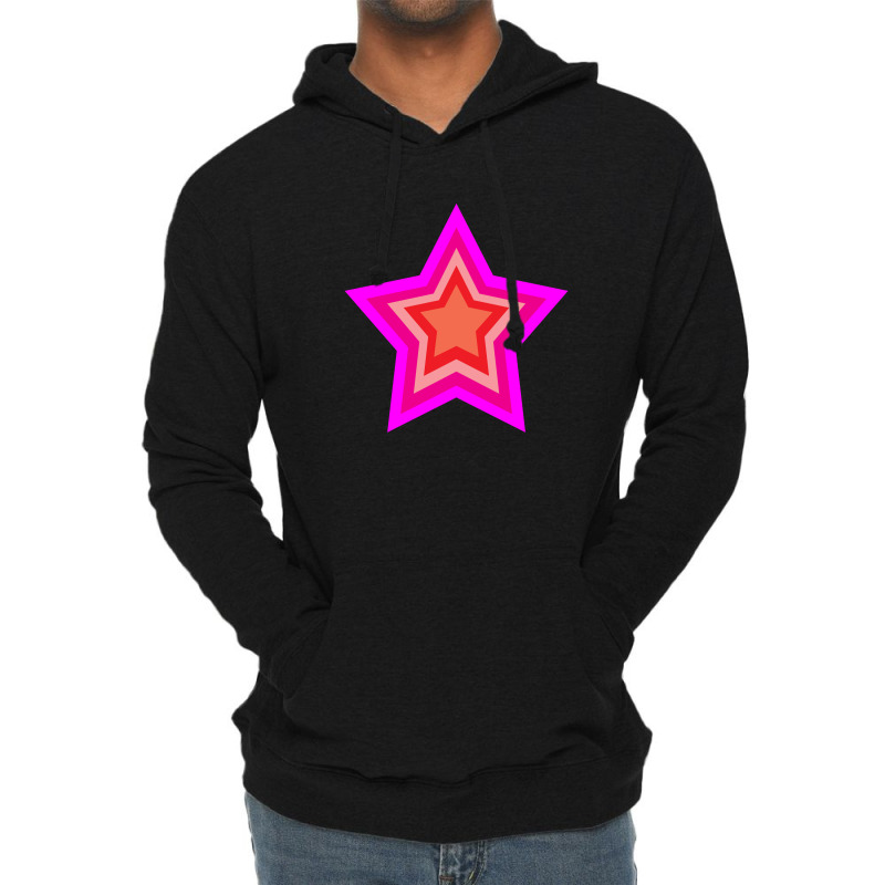 Lightning Star Red Star Orange Star Yellow Star Peach Star Teal Star Lightweight Hoodie by Terasshot | Artistshot