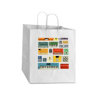 Synthesizer And Drum Machine For Electronic Musician T Shirt Take Out Paper Bag - 14 X 10 X 15 1/2 | Artistshot