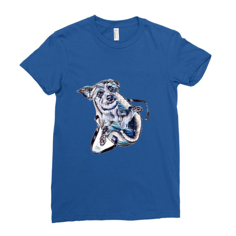 Cute Little Terrier Dog Stand Ladies Fitted T-Shirt by Kemnabi | Artistshot