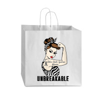 Womens Ehlers Danlos Syndrome Warrior Unbreakable Strong Woman V Neck Vogue Paper Bag - 16 X 6 X 12 | Artistshot