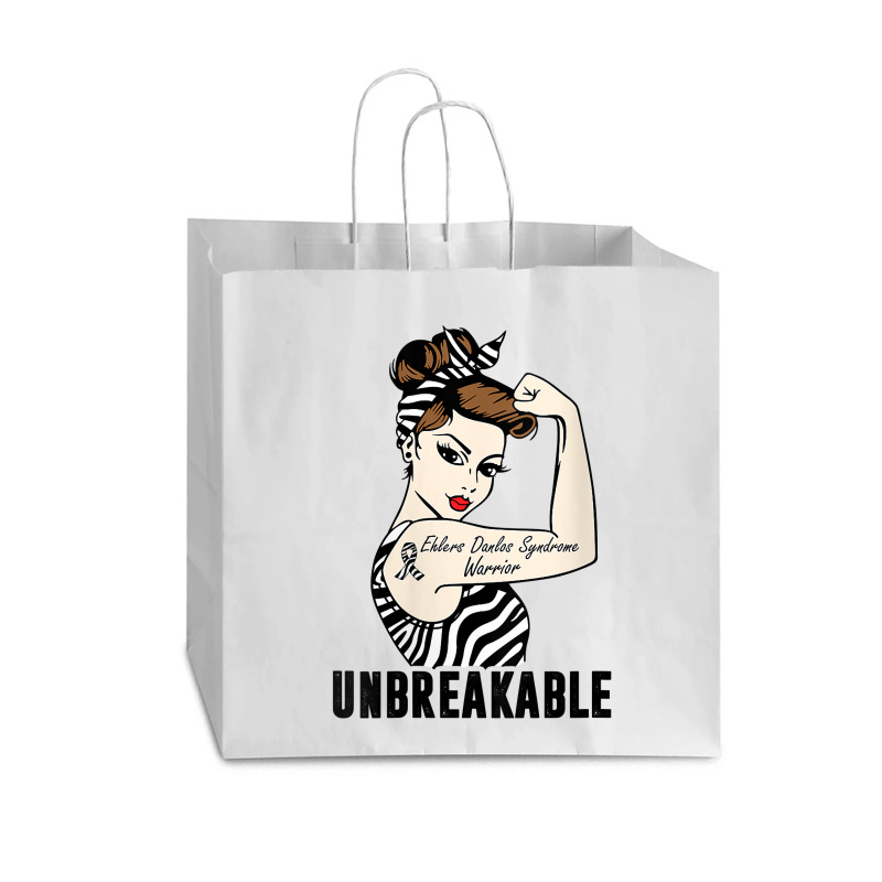 Womens Ehlers Danlos Syndrome Warrior Unbreakable Strong Woman V Neck Vogue Paper Bag - 16 X 6 X 12 | Artistshot