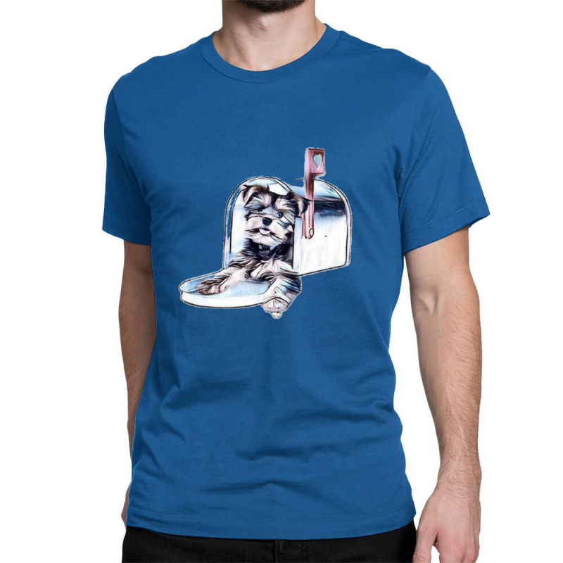 Cute Puppy Delivered To A Mai Classic T-shirt by Kemnabi | Artistshot