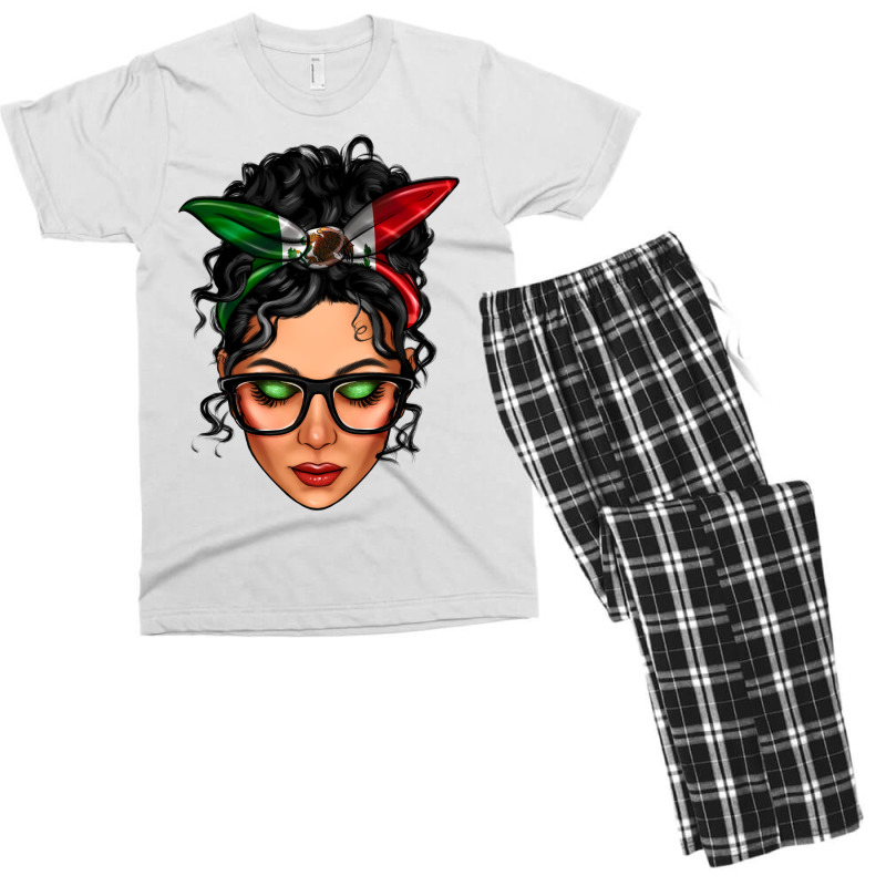 Mexican Latina Girl Messy Bun Men's T-shirt Pajama Set by LillyAllenDesigns | Artistshot