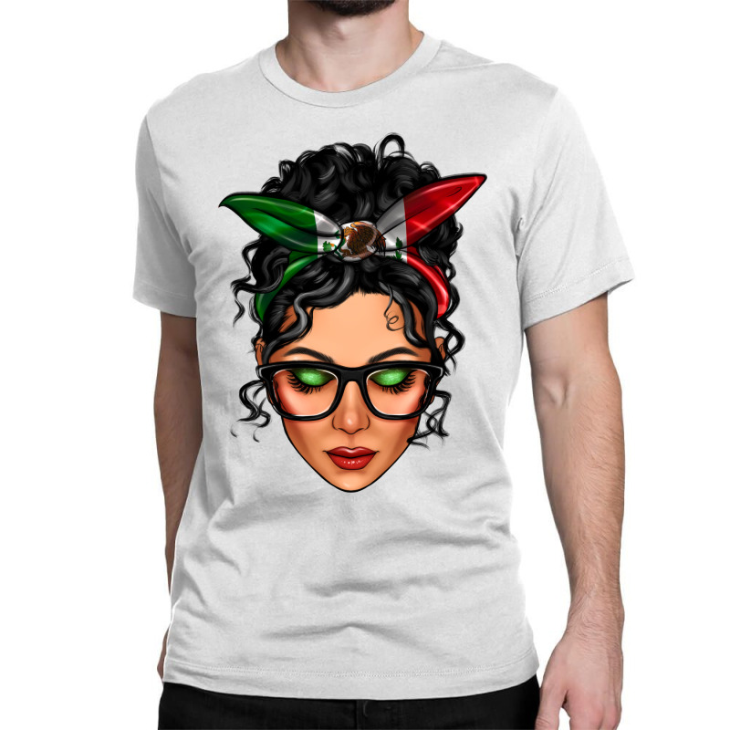 Mexican Latina Girl Messy Bun Classic T-shirt by LillyAllenDesigns | Artistshot