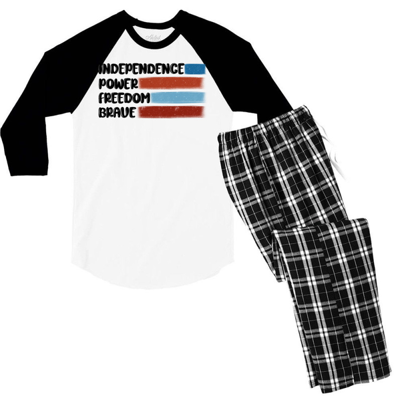 Indepence Power Freedom Brave Men's 3/4 Sleeve Pajama Set | Artistshot