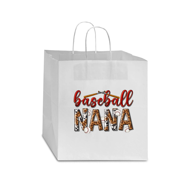 Baseball Nana With Leopard Star Paper Bag - 13 X 7 X 13 | Artistshot