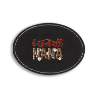 Baseball Nana With Leopard Oval Leatherette Patch | Artistshot