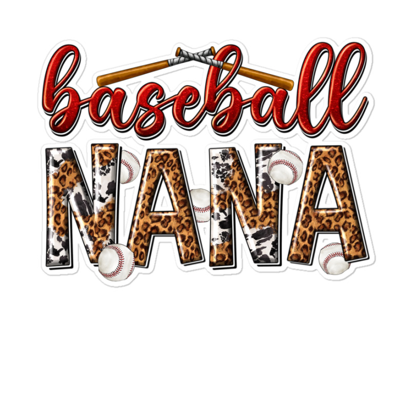 Baseball Nana With Leopard Sticker | Artistshot