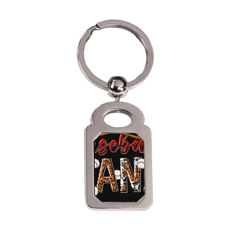 Baseball Nana With Leopard Silver Rectangle Keychain | Artistshot