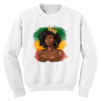 Black Queen With Juneteenth Flag Youth Sweatshirt | Artistshot