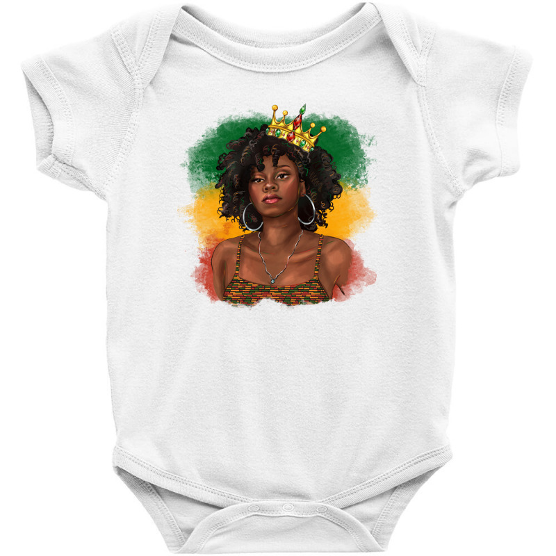 Black Queen With Juneteenth Flag Baby Bodysuit by texasbilliewilder | Artistshot