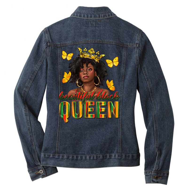 Beautiful Black Queen Ladies Denim Jacket by texasbilliewilder | Artistshot