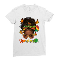 Afro Messy Bun Juneteenth Ladies Fitted T-shirt | Artistshot