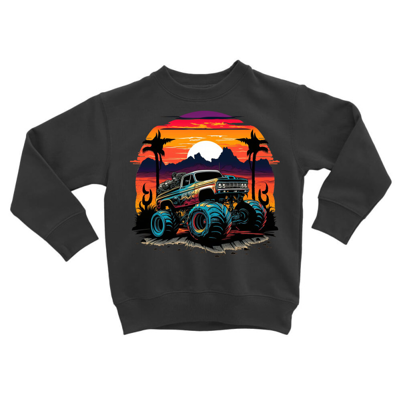 Monster Car Design Driving Toddler Sweatshirt | Artistshot