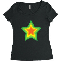 Lightning Star Red Star Orange Star Yellow Star Peach Star Teal Star Women's Triblend Scoop T-shirt | Artistshot