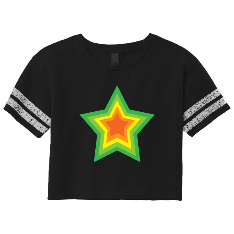 Lightning Star Red Star Orange Star Yellow Star Peach Star Teal Star Scorecard Crop Tee by Terasshot | Artistshot