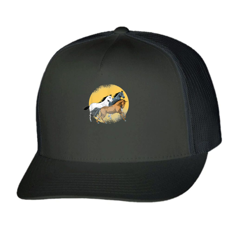 Wild Horses Running I Horse T Shirt Trucker Cap by bhuvanseeliger | Artistshot