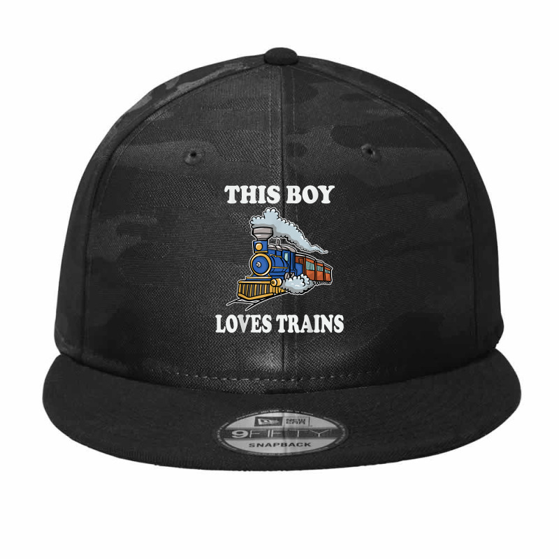 This Boy Loves Trains Gift Train Wagon Lover Gifts T Shirt Camo Snapback by rainandehay | Artistshot