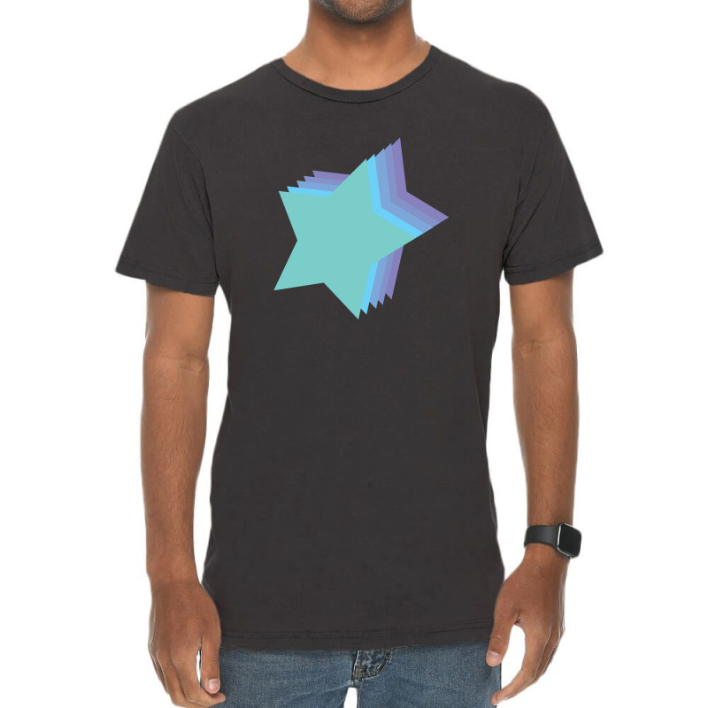 Lightning Star Red Star Orange Star Yellow Star Peach Star Teal Star Vintage T-Shirt by Terasshot | Artistshot