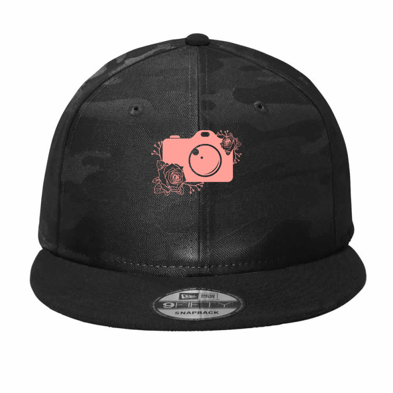 Photographer T  Shirt Pink Camera Silhouette T  Shirt Camo Snapback by candlegoodwill | Artistshot