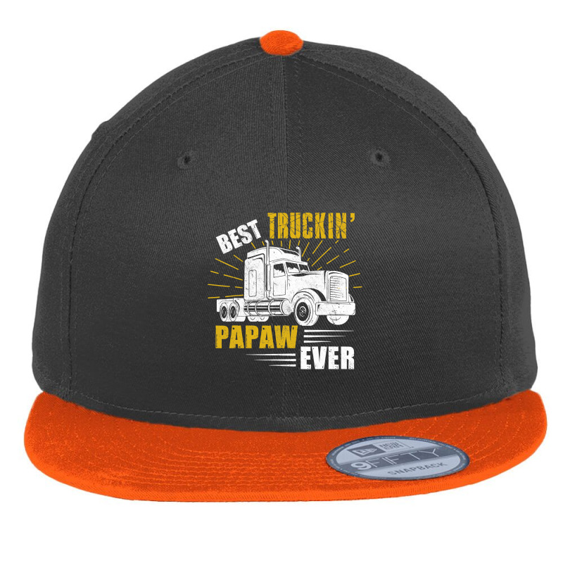 Best Truckin' Papaw Ever Tee Trucker Gift Fathers Day Flat Bill Snapback Cap by Binhthai9809 | Artistshot