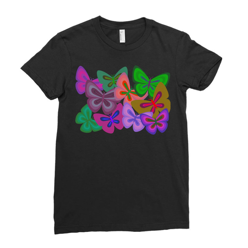 Butterflies T  Shirt Kaleidoscope Of Butterflies T  Shirt Ladies Fitted T-Shirt by wrohan578 | Artistshot