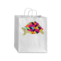 Geometric Tortoise T Shirt. Herringbone Turtle Shirt. Debie Paper Bag - 10 X 5 X 13 | Artistshot