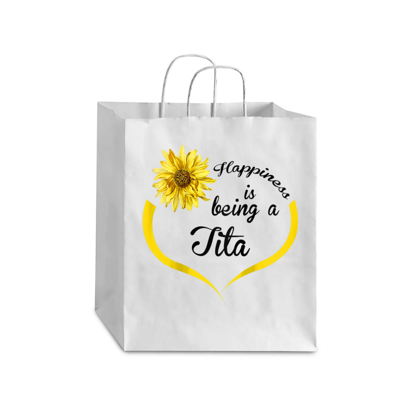 Womens Tita Gift Happiness Is Being A Tita Raglan Baseball Tee Debie Paper Bag - 10 X 5 X 13 | Artistshot