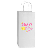 Granny Of Sunshine 1st Birthday Sunshine Girl Birthday T Shirt Double Wine Paper Bag - 6 1/2 X 3 1/2 X 12 3/8 | Artistshot