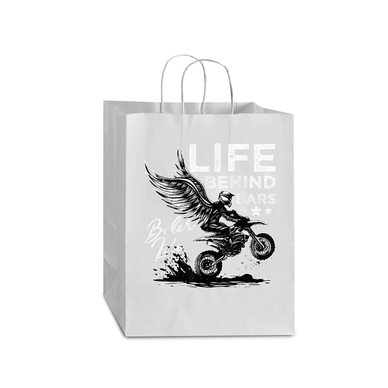 Life Behind Bars Motorcycle Racing Extreme Sports T Shirt Mart Paper Bag -13 X 7 X 17 | Artistshot