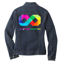 Accept Understand Love Infinity Autism Awareness T Shirt Ladies Denim Jacket | Artistshot