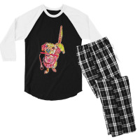 Happy Dog Wagging Tail With L Men's 3/4 Sleeve Pajama Set | Artistshot