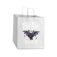 Just A Girl Who Loves Bats Cute Bat Costume Take Out Paper Bag - 14 X 10 X 15 1/2 | Artistshot