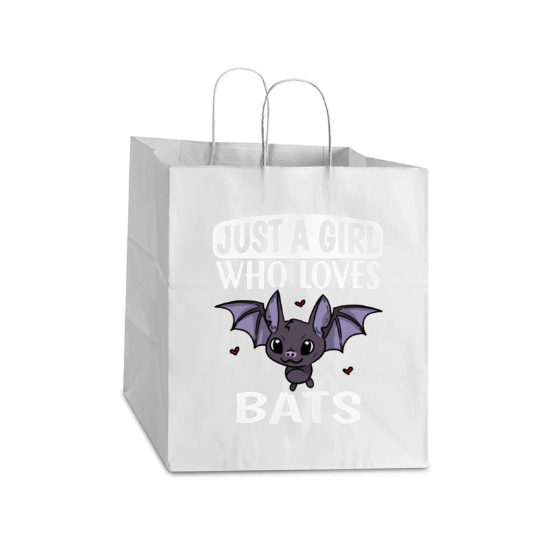 Just A Girl Who Loves Bats Cute Bat Costume Take Out Paper Bag - 14 X 10 X 15 1/2 | Artistshot