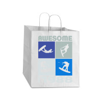 Awesome Since 1988. Wakeboard Lifestyle Long Sleeve T Shirt Take Out Paper Bag - 14 X 10 X 15 1/2 | Artistshot