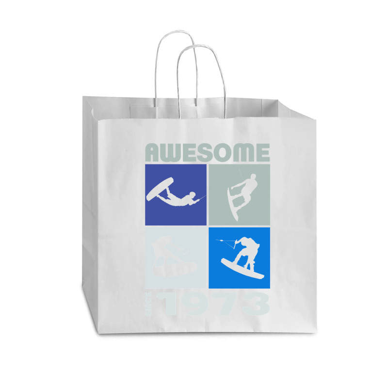 Awesome Since 1973. Wakeboard Lifestyle Long Sleeve T Shirt Vogue Paper Bag - 16 X 6 X 12 | Artistshot