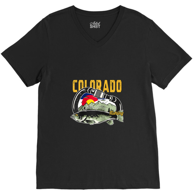 Retro Carabiner Colorado Fishing Raglan Baseball Tee V-neck Tee | Artistshot