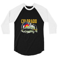 Retro Carabiner Colorado Fishing Raglan Baseball Tee 3/4 Sleeve Shirt | Artistshot