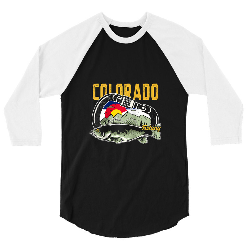 Retro Carabiner Colorado Fishing Raglan Baseball Tee 3/4 Sleeve Shirt | Artistshot