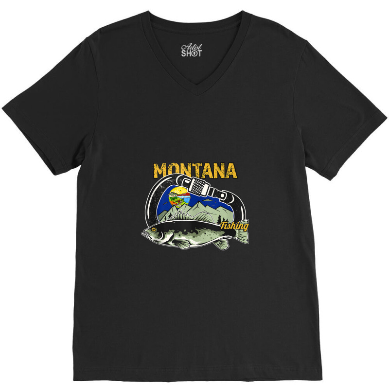 Retro Carabiner Montana Fishing Tank Top V-neck Tee | Artistshot