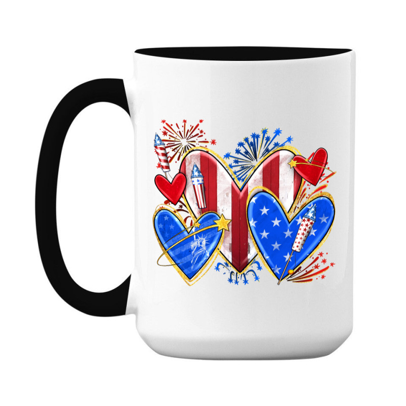 4th Of July Hearts 15 Oz Coffee Mug | Artistshot