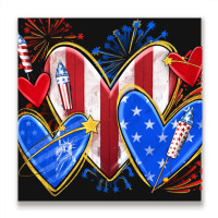 4th Of July Hearts Metal Print Square | Artistshot