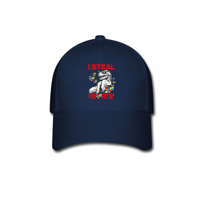 I Steal Hearts Autism Awareness Dinosaur Trex Baseball Cap | Artistshot