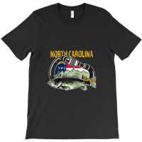 Retro Carabiner North Carolina Fishing Raglan Baseball Tee T-shirt | Artistshot